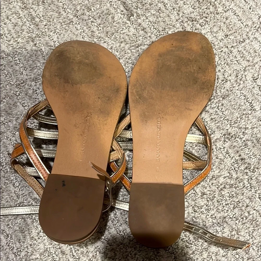 Banana Republic Tan Gladiator Sandals Sz 8 - Picture 4 of 4